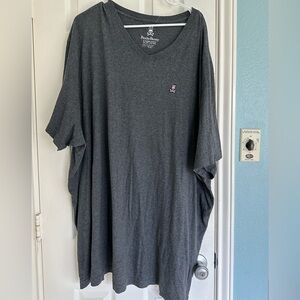 Psycho Bunny men's classic V-neck t-shirt in charcoal gray Pima cotton 5XL